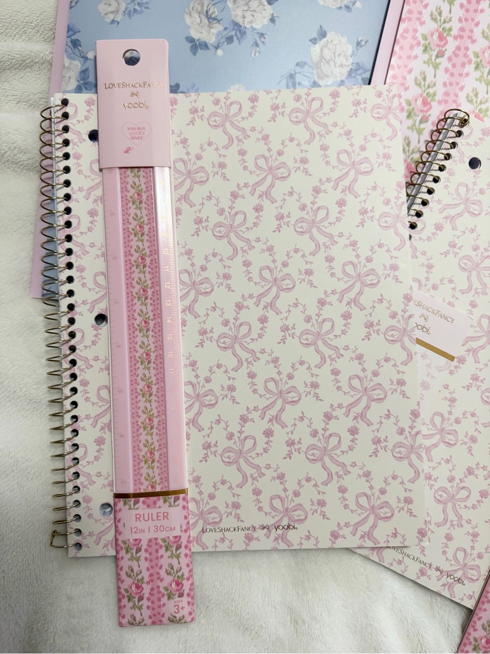 Loveshackfancy notebook &ruler